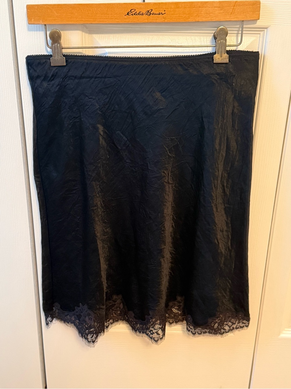 J.Crew Gwen Lace Edge Slip Skirt in Black - Picture 2 of 4